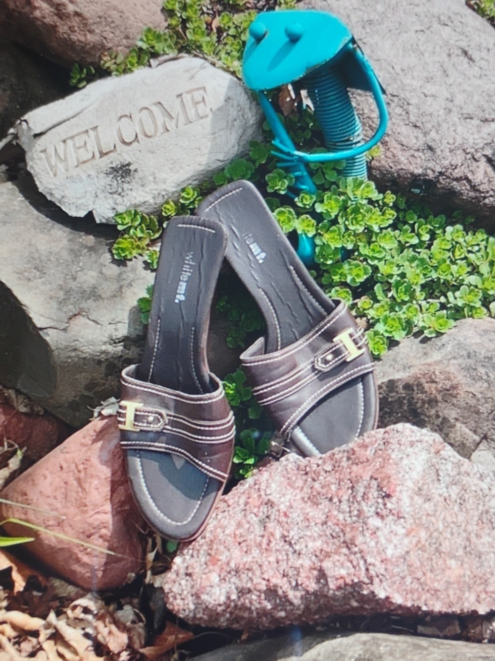 🆘⚠️ locate 👣 ECCO Cosmo Double Strap VELCRO  LEATHER SANDALS   SZ 40/9 NPLC - Picture 7 of 11